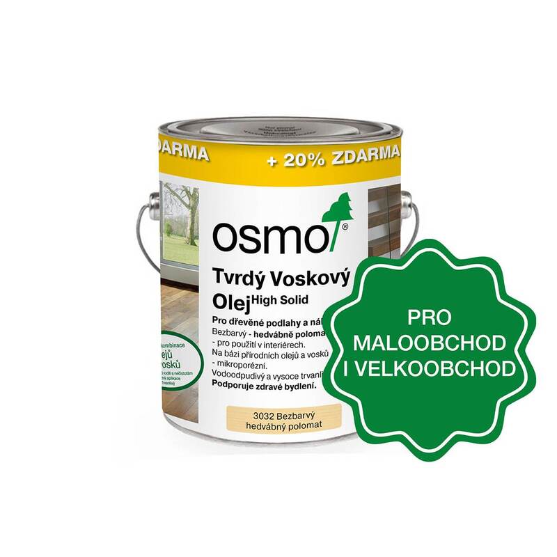 3032 Tvrdý voskový olej, hedvábný polomat 3 l