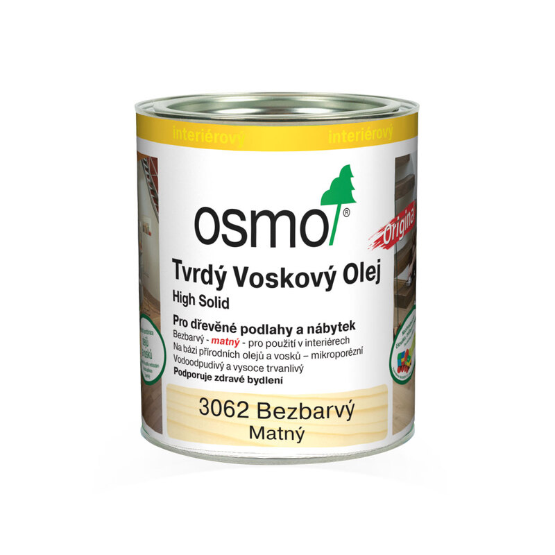 3062 Tvrdý voskový olej, Mat 0,75 l