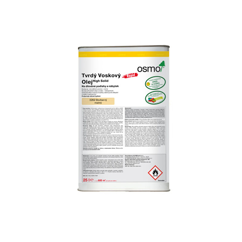 3262 RAPID Tvrdý voskový olej, Mat 25 l