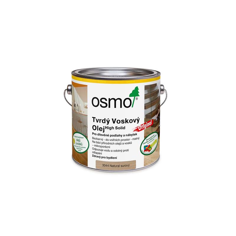 3044 Tvrdý voskový olej, Natural surový 2,5 l