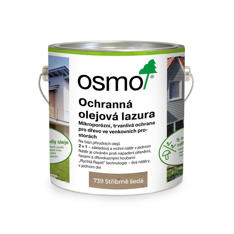 739 Ochranná olejová lazura, Stříbrně šedá 2,5 l