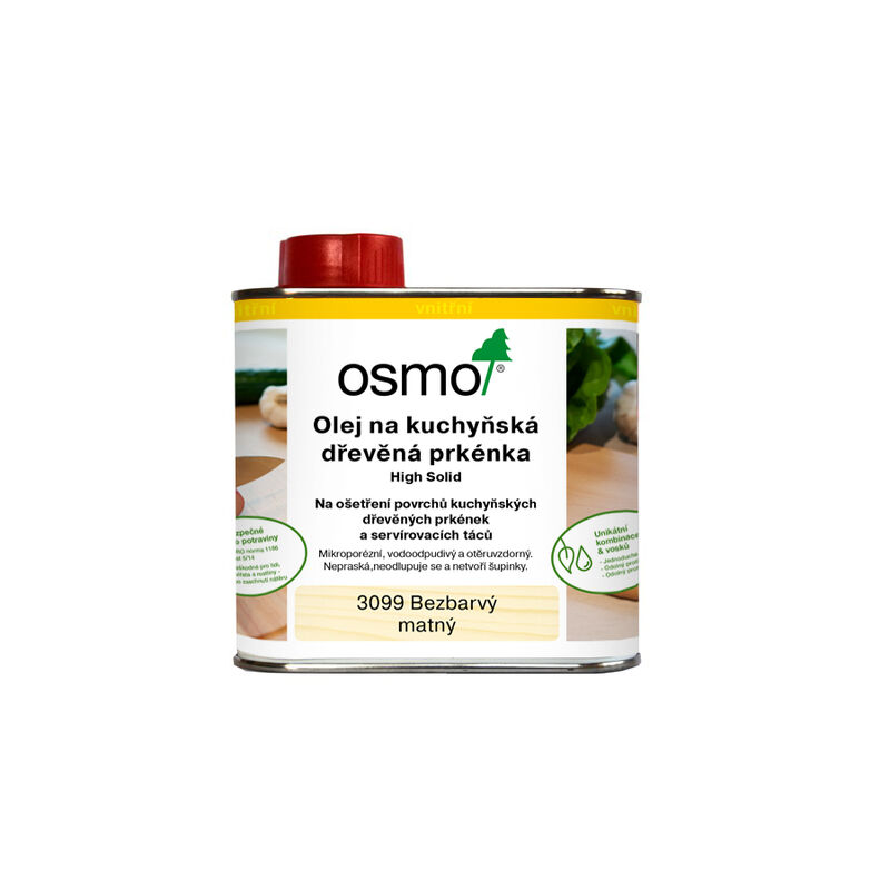 3099 Olej na kuchyňská dřevěná prkénka, bezbarvý matný 0,5 l