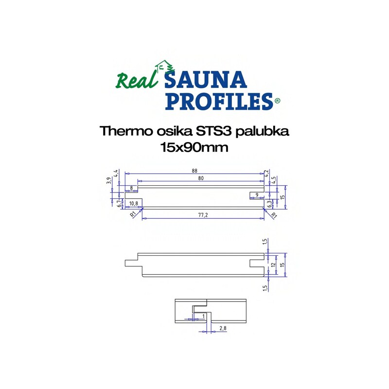 Thermo osika STS3 dýhovaný A 15x90x2400 mm