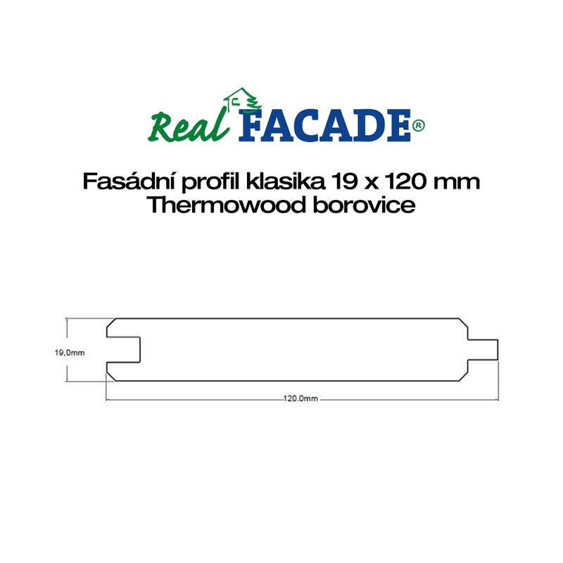 Thermo borovice, Klasika, kartáčovaný povrch 19x120x4200