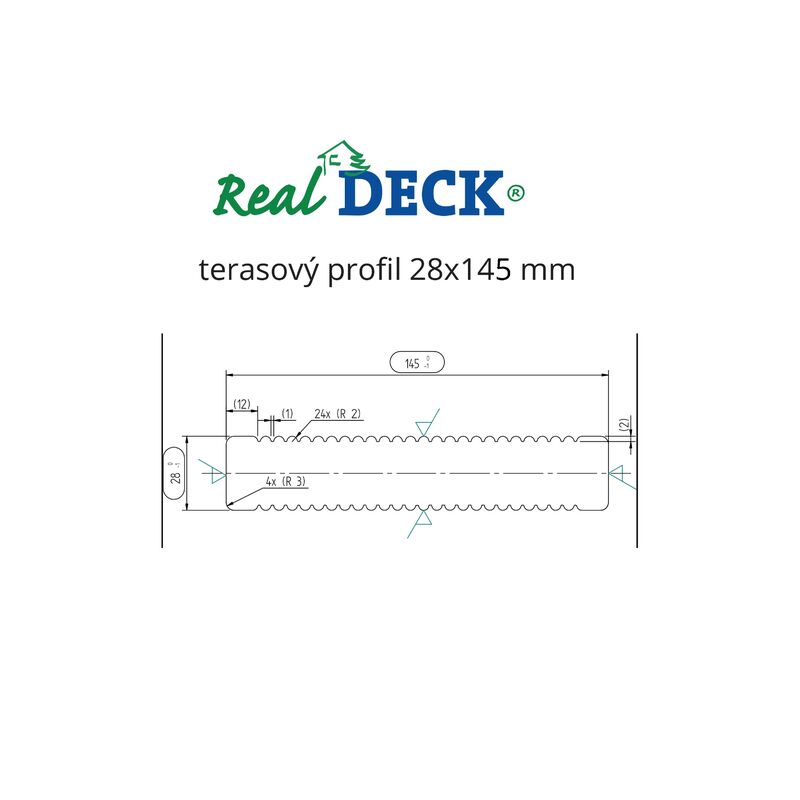 Finská borovice, tlak. impregnace (hnědá) 28x145x4200