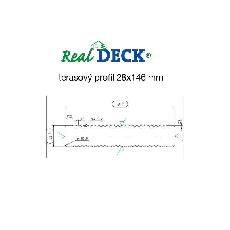 Finská borovice, tlak. impregnace (hnědá) 28x146x4200