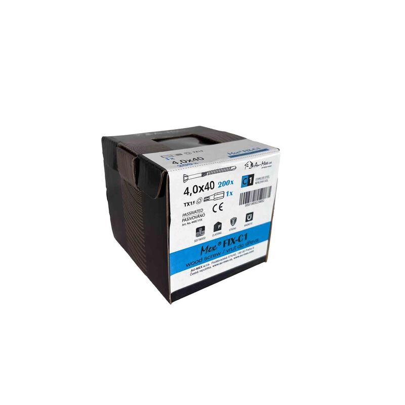 Mex Fix 4.0x40/TX15, nerezová ocel C1, 200 ks/balení+bit
