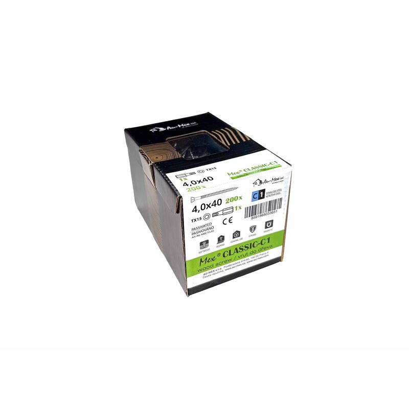Mex Classic 4x40/TX15, nerezová ocel C1, 200 ks/balení+bit