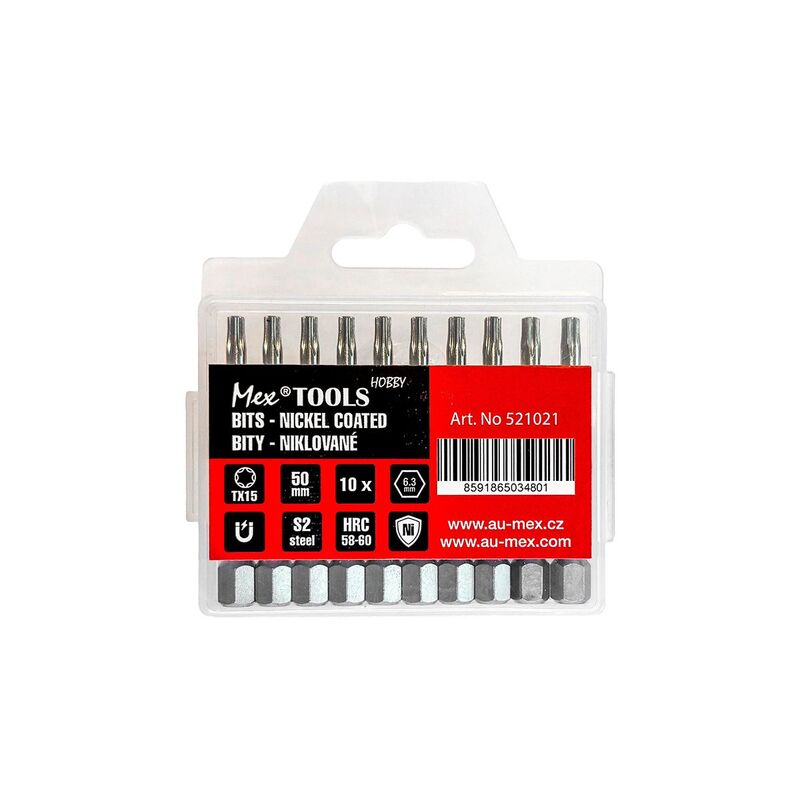 Bity niklované 50mm/TX15, 10 ks/bal