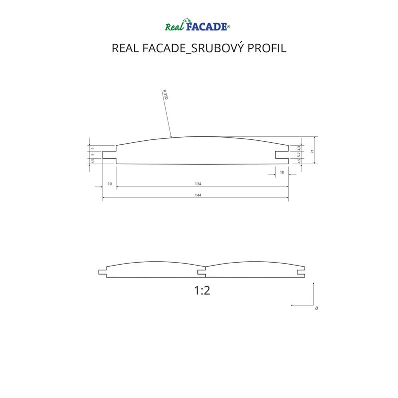 Smrk srubový profil 21x144x4200 mm