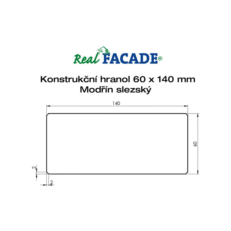 Slezský modřín/Hranol 60x140x4000mm