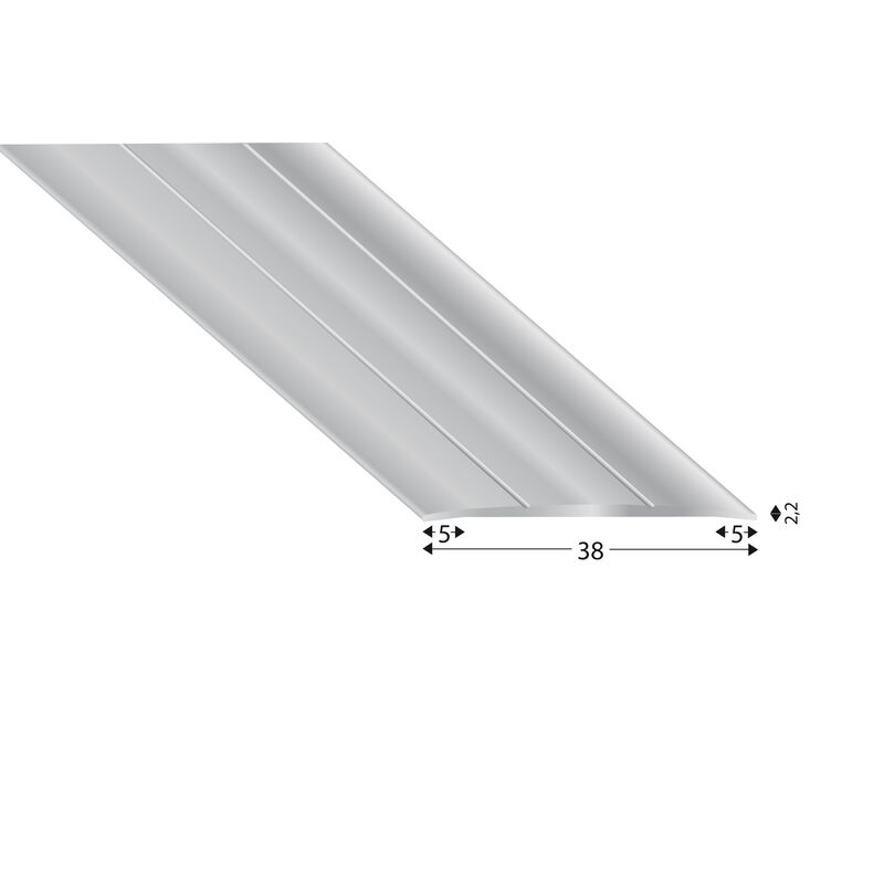 Přechodový profil Stříbrný samolep. 270 cm, 38x2,2mm