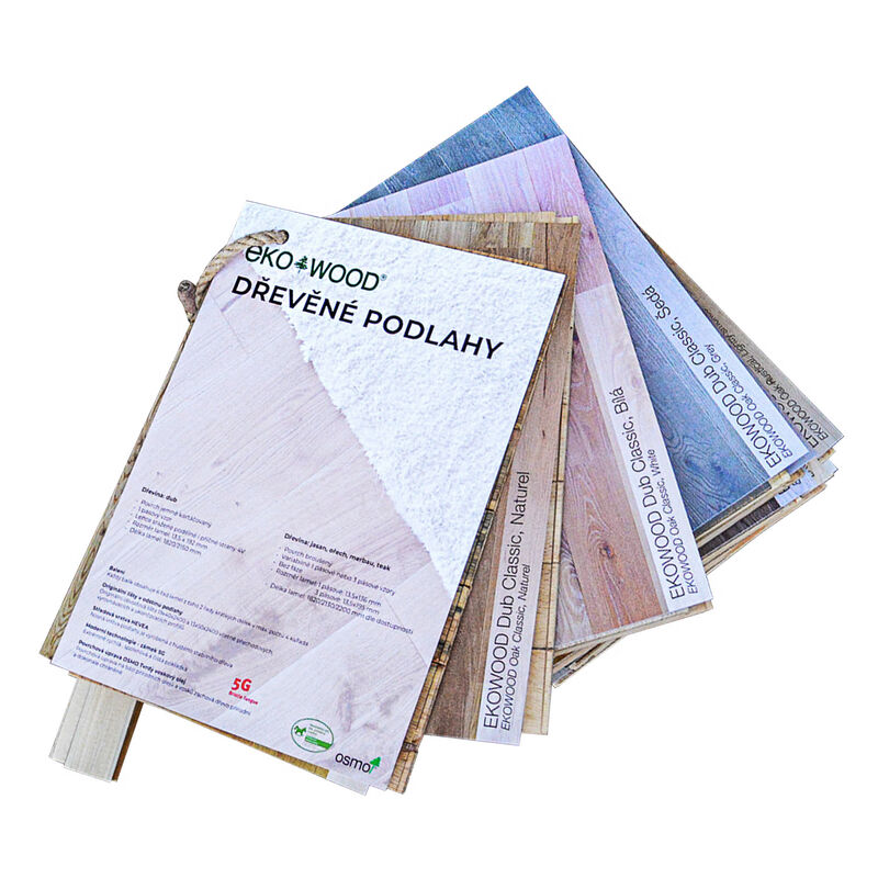 Ruční vzorkovník dubové kolekce podlah EKOWOOD