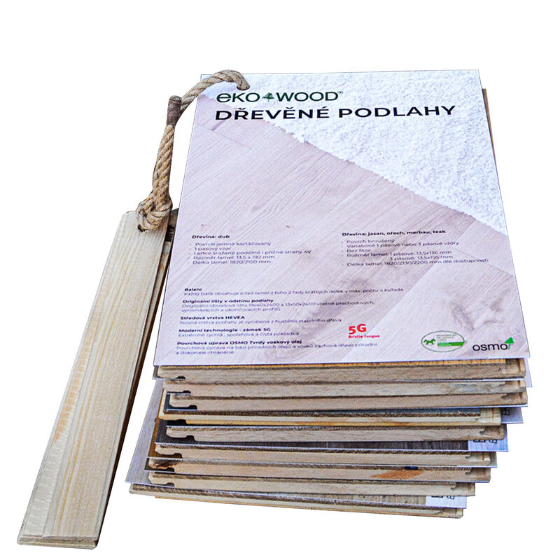 Ruční vzorkovník dubové kolekce podlah EKOWOOD