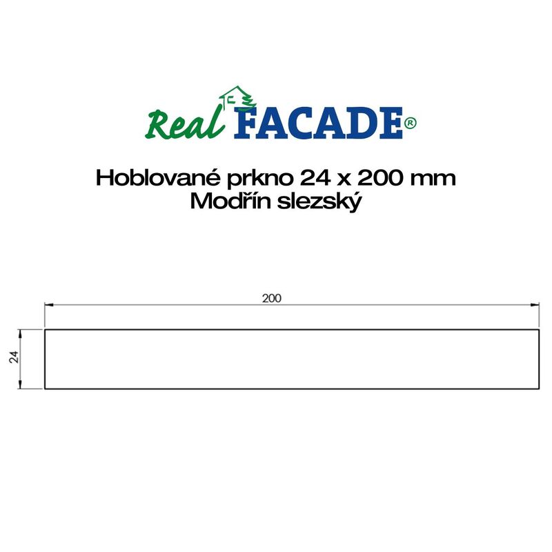 Slezský modřín hoblované prkno A/B 24x200x4000