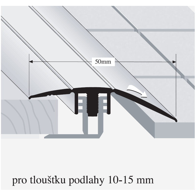 Vyrovnávací profil Javor 270 cm, 10-15 mm
