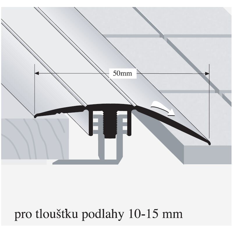 Vyrovnávací profil Javor 270 cm, 10-15 mm
