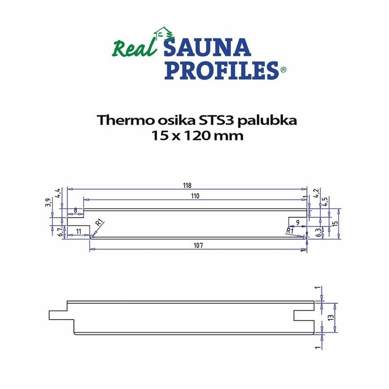 Thermo osika STS3 dýhovaný A 15x120x2400 mm
