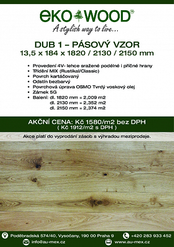 Dub 1-pásový vzor za akční cenu!