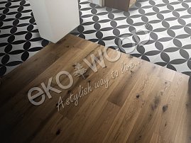 EKOWOOD Dub Rustikal 1-pás 13,5x192 mm Osmo olej odstín bezbarvý, podélné i příčné hrany 4V, povrch kartáčovaný