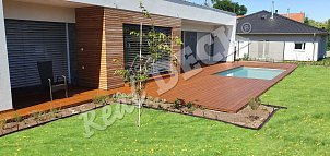 REAL DECK THERMO BOROVICE 26 x 140 mm jemná drážka. Povrchová úprava OSMO Terasový olej č. 010 Thermo dřevo olej, přírodně tónovaný