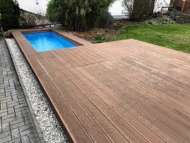 REAL DECK Thermowood borovice jemná/hrubá drážka 26x140mm, povrchová úprava Osmo Terasový olej č. 010 Thermo