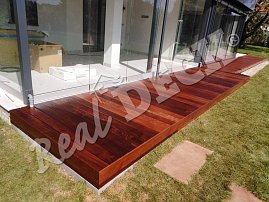 Terasa REAL DECK Merbau 22 x 140 mm hladká, povrchově ošetřeno OSMO Terasový olej Teak bezbarvý č. 007