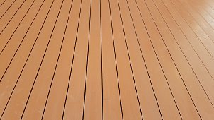 Terasa REAL DECK Thermo borovice 26x140 mm, pohledová strana hladká, povrchově ošetřeno OSMO Terasový olej č.014, odstín Massaranduba, pokládka provedena bez viditelných vrutů ze shora díky systému pokládky s Drill Tool.